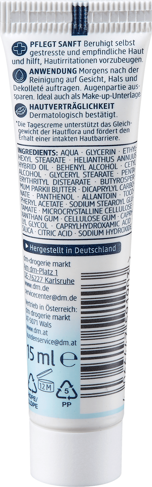 Balea med Tagescreme Ultra Sensitive, Reisegröße, 15 ml