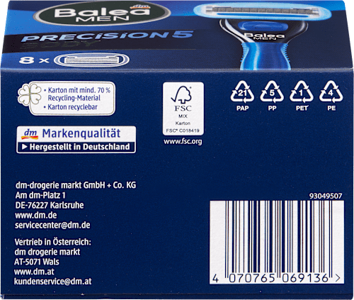 Balea MEN Rasierklingen, precision5 Body, 8 St