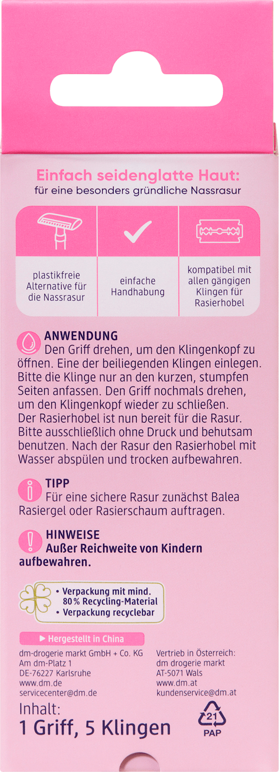 Balea Rasierhobel Purity, 1 St