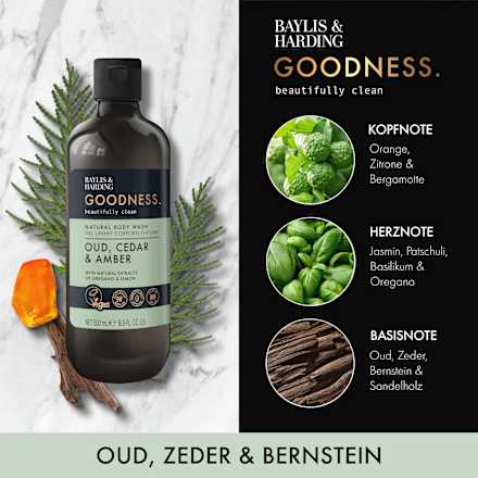 Duschgel Goodness Oud, Cedar & Amber, 500 ml
