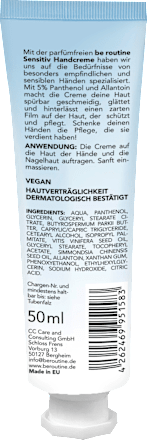 Handcreme sensitiv, 50 ml BE ROUTINE