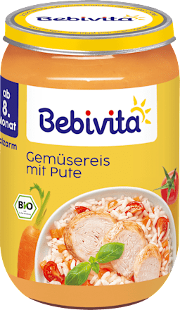 Menü Gemüsereis mit zarter Pute, ab dem 8. Monat, 220 g