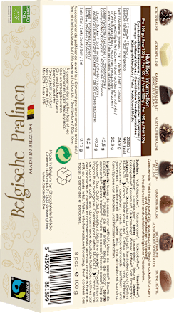Schokolade, Belgische Pralinen, 100 g