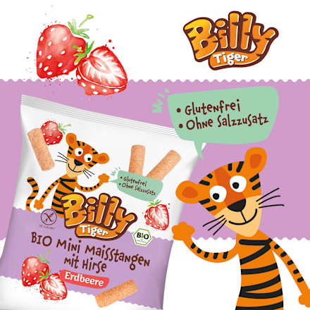 Kindersnack Mini Maisstangen mit Hirse Erdbeere ab 3 Jahren, 30 g