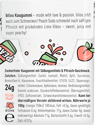 Kaugummi Soda Peach, 24 g