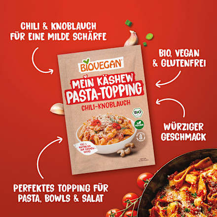 Mein Käshew Pasta Topping, Chili & Knoblauch, 50 g