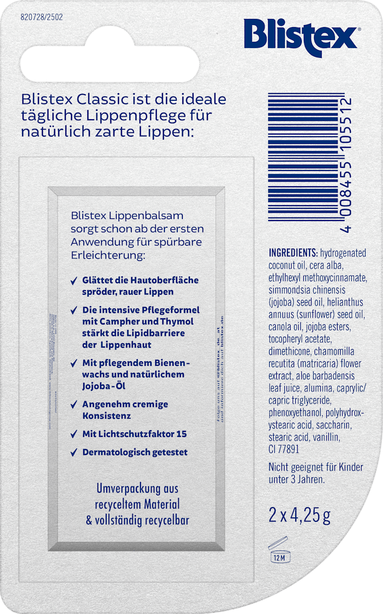 Lippenpflege Classic LSF 10 (2x4,25 g), 8,5 g