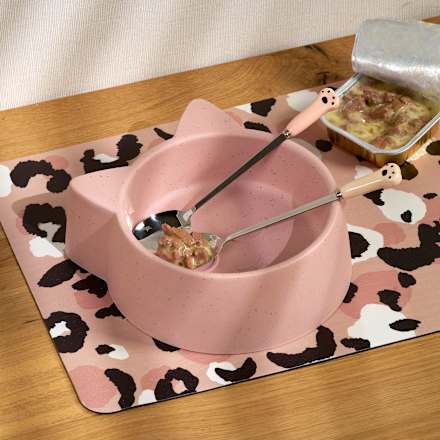 Fressnapf aus Bambus, Katze, hellrosa (19,5x21x7,2 cm), 1 St