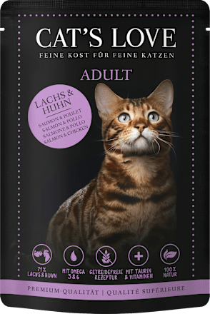 Nassfutter Katze mit Lachs & Huhn in Gelee, 85 g