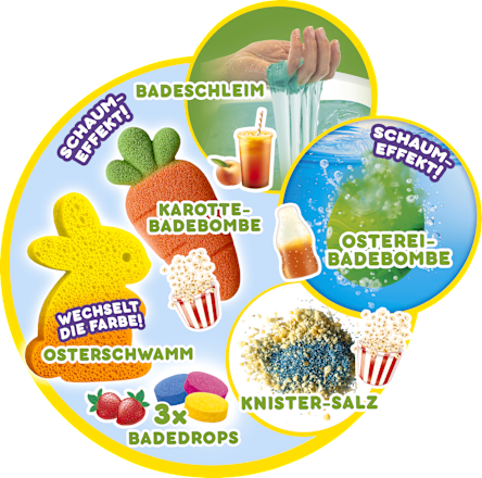 Geschenkset Ostern Kinder Badezusatz Happy Easter Karotte 8tlg., 1 St