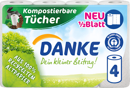 Küchenrolle Halbblatt 3-lagig (4x100 Blatt), 4 St