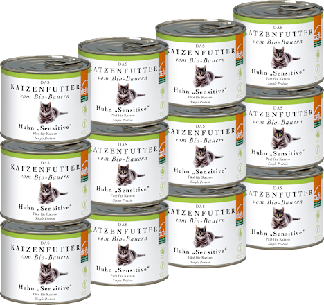 Nat kattenvoer met biologische kip, multipack (12 x 200 g), 2,4 kg