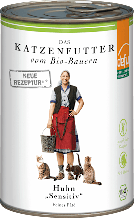 Nassfutter Katze sensitive mit Bio Huhn, 410 g