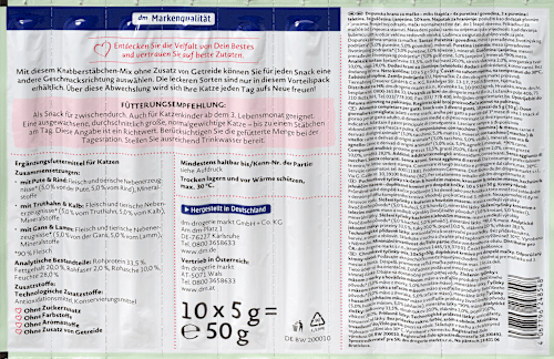 Katzenleckerli Knabbertsäbchen Mix, 50 g