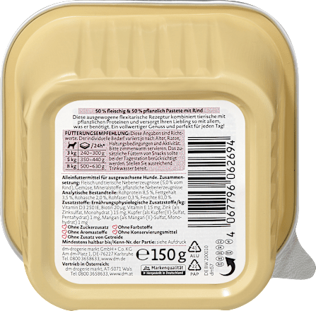 Nat hondenvoer met rundvlees, Naturverliebt, 150 g