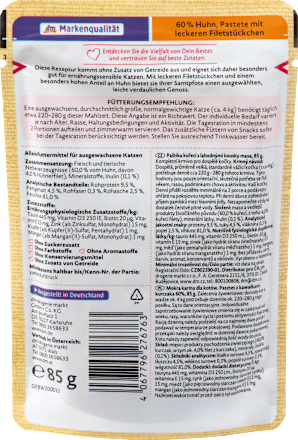 Nassfutter Katze 60 % Huhn mit Filet, Naturverliebt, 85 g