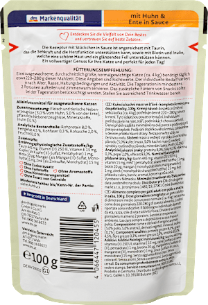 Nat kattenvoer kip & eend in saus, 100 g