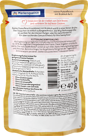 Nassfutter Katze Suppe mit Pute, Brokkoli & Ei, das Süppchen, 40 g Dein Bestes