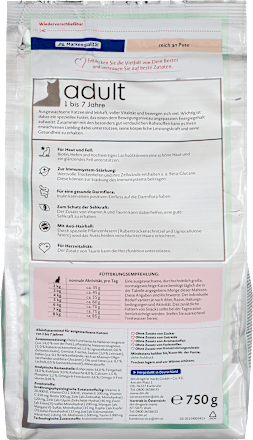 Trockenfutter Katze reich an Pute, 750 g