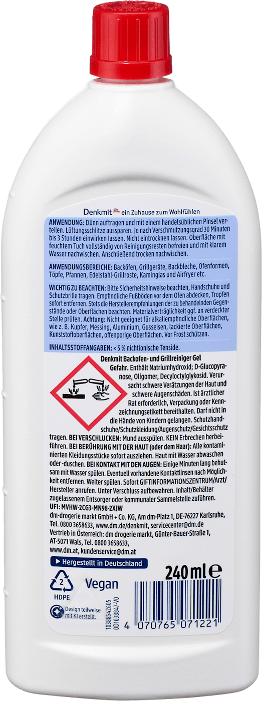 Denkmit Backofen- und Grillreiniger Gel, 240 ml