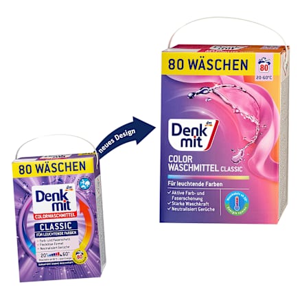 Colorwaschmittel Pulver, 80 Wl Denkmit