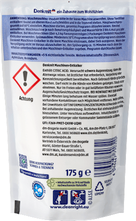 Ontkalker voor wasmachines en vaatwassers, 175 g