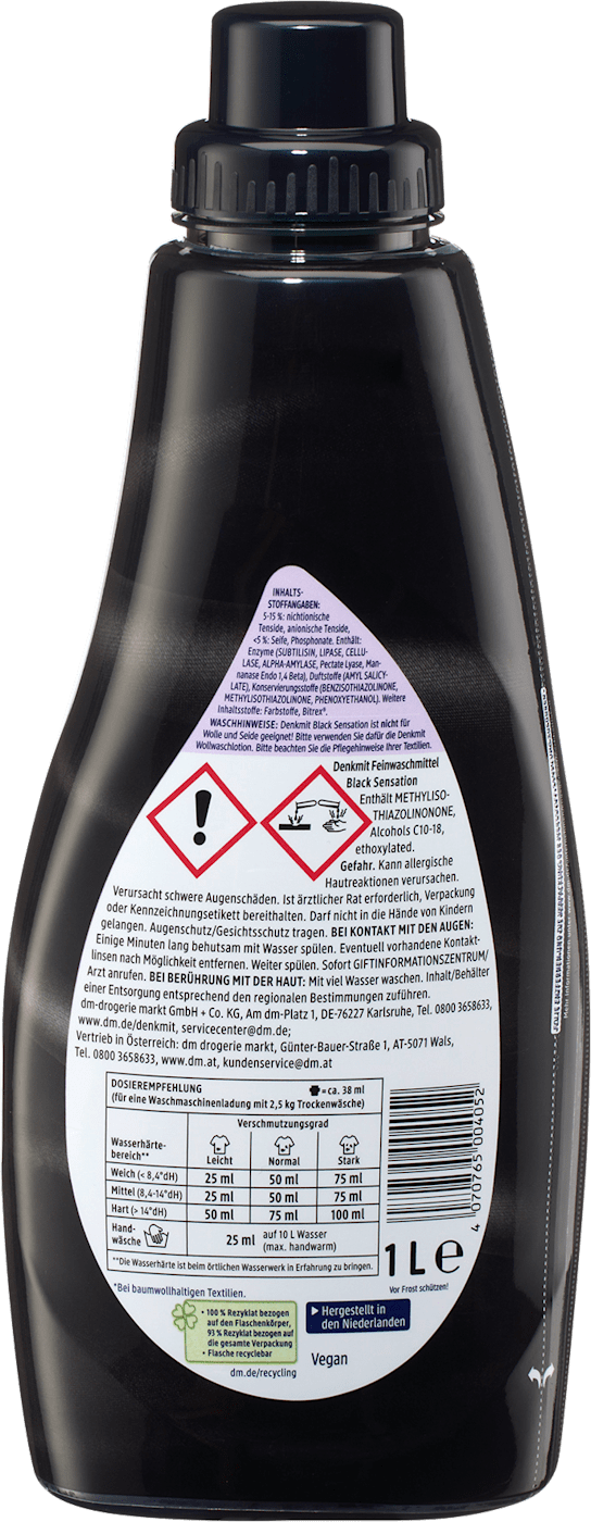 Denkmit Feinwaschmittel Black Sensation flüssig, 40 Wl