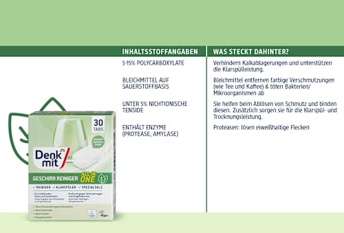 Geschirrspülmittel-Tabs nat, 30 St Denkmit