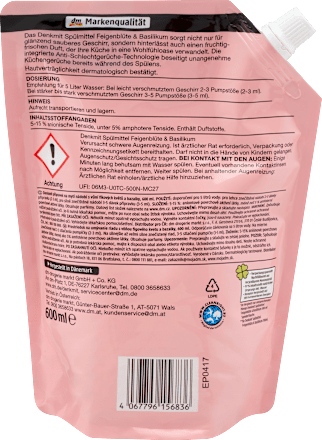 Spülmittel Feigenblüte & Basilikum Nachfüllbeutel, 600 ml