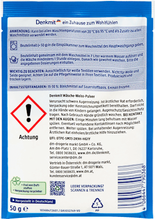 Wäsche Weiß Pulver, 50 g