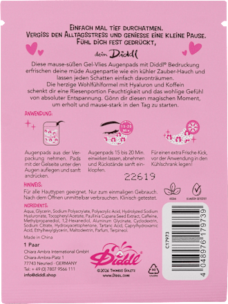 Augenpads Diddl Tuch bedruckt Hyaluron & Koffein (1 Paar), 2 St