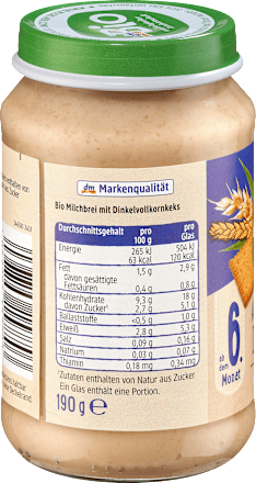 Abendbrei Milch Dinkelkeks ab dem 6. Monat, 190 g