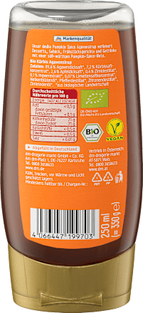 Agavensirup Pumpkin Spice, vegan, 250 ml