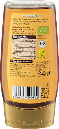 Agavensirup Vanille, vegan, 250 ml