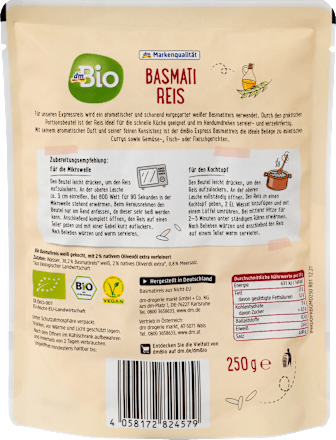 Basmatireis mit Olivenöl verfeinert, Express, 250 g