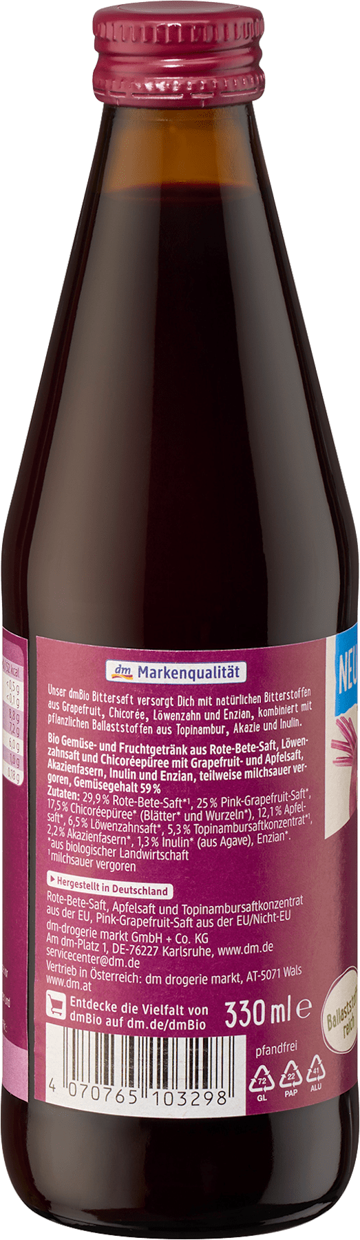 dmBio Bittersaft, 330 ml