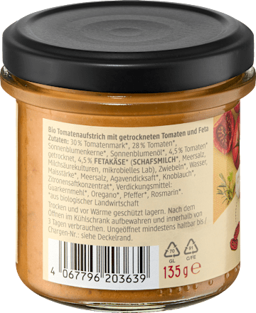Brotaufstrich, Getrocknete Tomate & Feta, 135 g