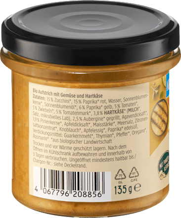 Brotaufstrich, Mediterranes Gemüse & Käse, 135 g