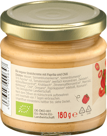Brotaufstrich, Streichcreme Paprika-Chili, 180 g