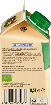 Direktsaft, Gemüse, 0,5 l