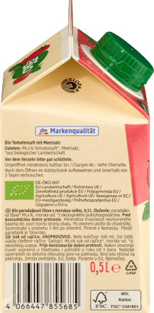 Direktsaft, Tomaten mit Meersalz, 0,5 l