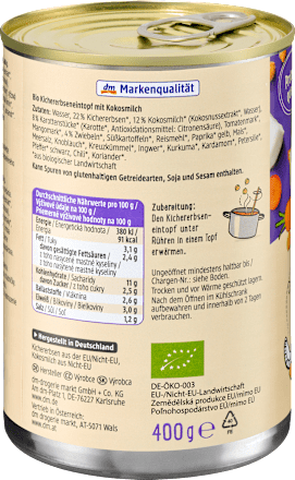 Eintopf, Kichererbsen mit Kokosmilch, 400 g