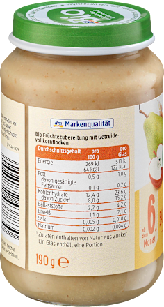 Frucht & Getreide Apfel-Birne-Banane mit Vollkorn ab dem 6. Monat, 190 g