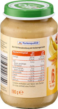 Frucht & Getreide Früchte-Allerlei mit Vollkorn ab dem 6. Monat, 190 g