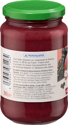 Fruchtmark Apfel mit Johannisbeere & Himbeere, 360 g