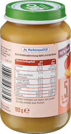 Früchte Apfel mit Aprikose ab dem 5. Monat, 190 g