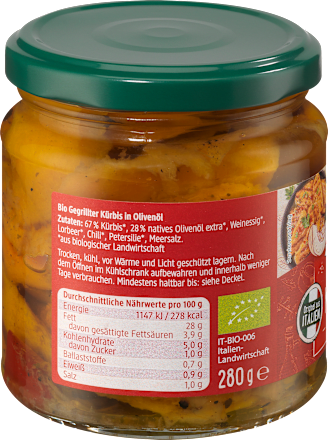 Gegrillter Kürbis mit Olivenöl, 280 g