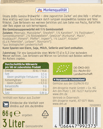 Gemüsebrühwürfel, 66 g