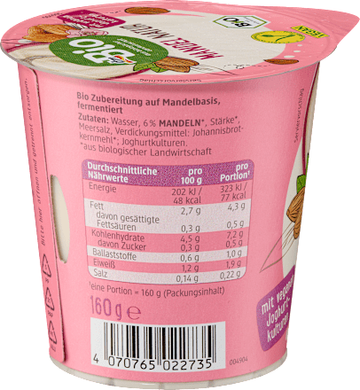 Joghurtalternative Mandel Natur, 160 g