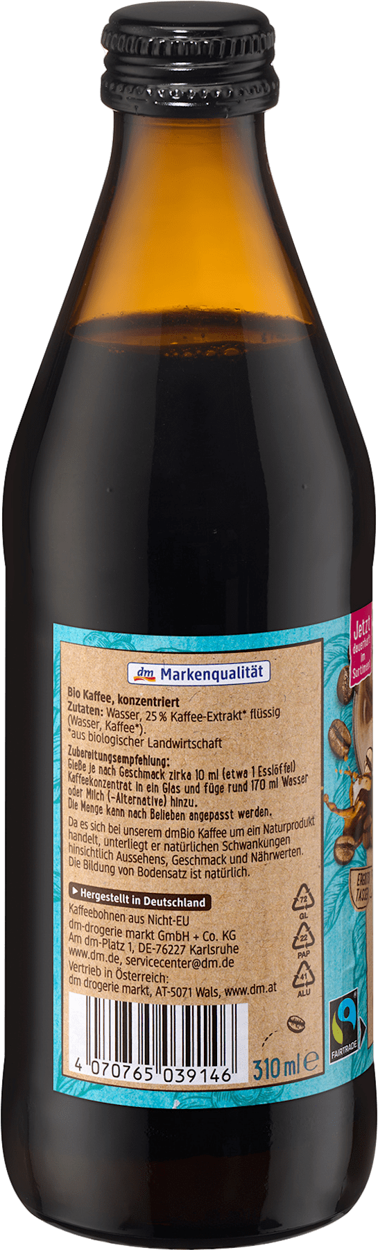 dmBio Kaffee Konzentrat, 310 ml